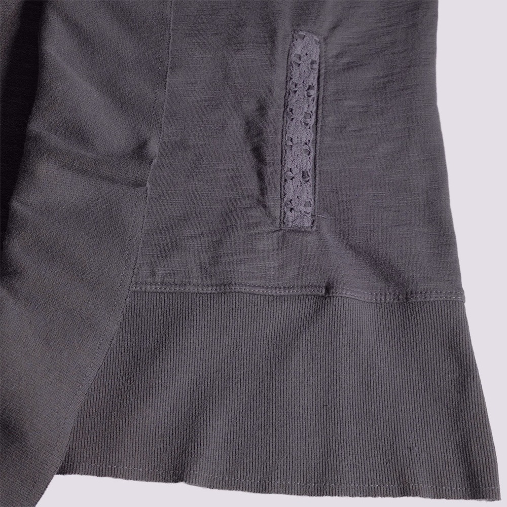 Chico's Hooded Crochet Cardigan Gray Ruffle Lace Open Front Jacket Large 0X 1X - Picture 5 of 7